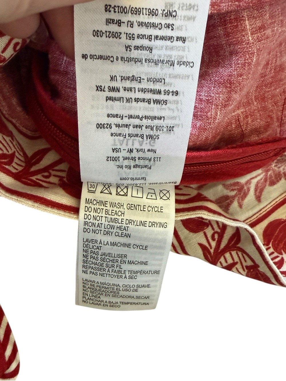 FARM Rio Guanacaste Red Gathering Romper L NWT Linen Floral Belted Jumpsuit $198 - Picture 13 of 16
